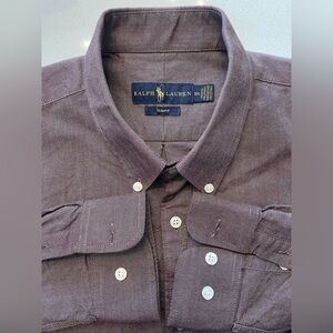 Ralph Lauren - all cotton burgundy button up shirt Size XL (slim fit)